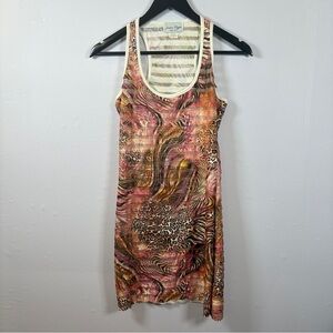 Jordan Taylor Womens Multicolor Animal Print Tank Size Small Y2K Feminine Casual